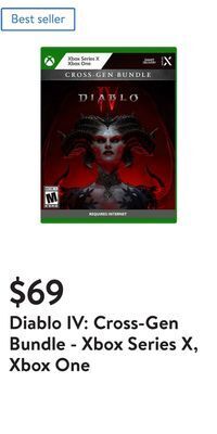 Walmart Diablo iv: cross-gen bundle - xbox series x, xbox one offer