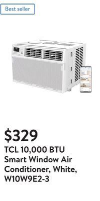 Walmart Tcl 10,000 btu smart window air conditioner, white, w10w9e2-3 offer