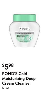 Walmart Pond's cold moisturizing deep cream cleanser offer