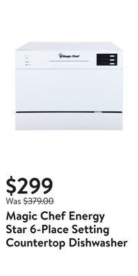 Walmart Magic chef energy star 6-place setting countertop dishwasher offer
