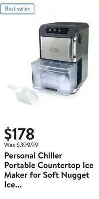 Walmart Personal chiller portable countertop ice maker for soft nugget ice at home offer