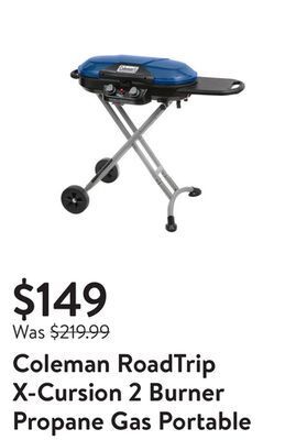Walmart Coleman roadtrip x-cursion 2 burner propane gas portable grill offer