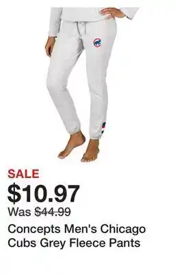 Dick's Sporting Goods Concepts men's chicago cubs grey fleece pants offer