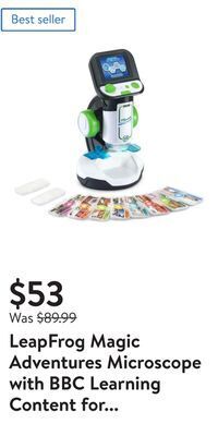 Walmart Leapfrog magic adventures microscope with bbc learning content for curious kids offer