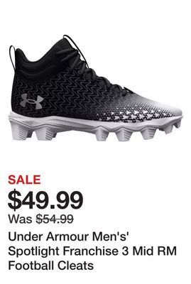 Dick's Sporting Goods Under armour men's' spotlight franchise 3 mid rm football cleats offer