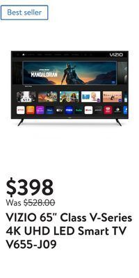 Walmart Vizio 65 class v-series 4k uhd led smart tv v655-j09 offer