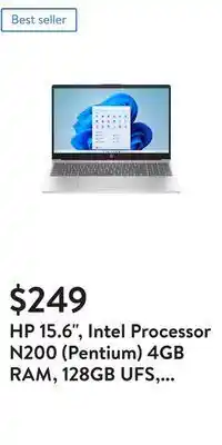 Walmart Hp 15.6, intel processor n200 (pentium) 4gb ram, 128gb ufs, scarlet red, windows 11 home in s mode, 15-fd0083wm offer