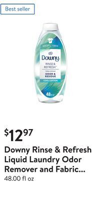Walmart Downy rinse & refresh liquid laundry odor remover and fabric softener, cool cotton offer