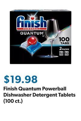 Sam's Club Finish quantum powerball dishwasher detergent tablets (100 ct.) offer
