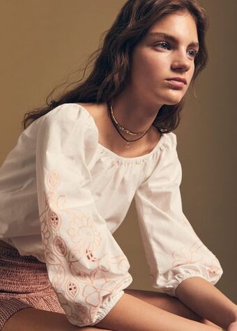 Mango Embroidered details blouse offer