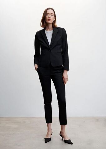 Mango Fitted blazer with pocket offer