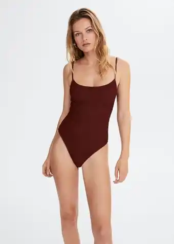 Mango Wrap-back textured swimsuit offer