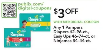 Any 1 Pampers Diapers 42-96-ct., Easy Ups 46-74-ct. or Ninjamas 34-44-ct.