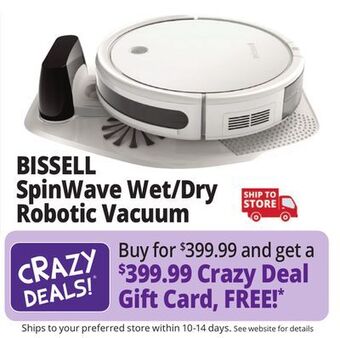 Ocean State Job Lot Bissell spinwave wet and dry robotic vacuum offer