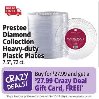 Ocean State Job Lot Prestee diamond collection heavy-duty plastic plates offer