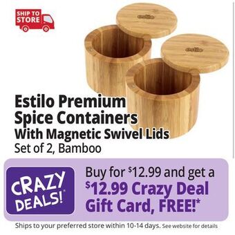 Ocean State Job Lot Estilo premium spice containers with magnetic swivel lids offer
