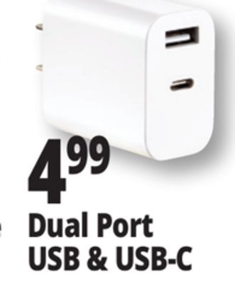 Ocean State Job Lot Dual port usb & usb-c offer