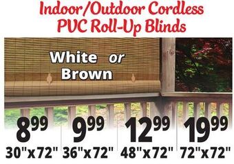 Ocean State Job Lot Indoor/outdoor cordless pvc roll-up blinds offer