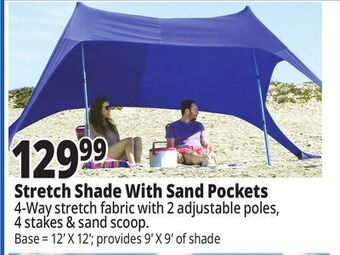 Ocean State Job Lot Stretch shade with sand pockets offer