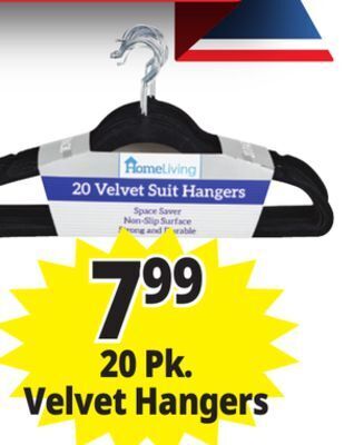 Ocean State Job Lot Homeliving velvet suit hangers, 20 count offer