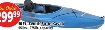 Ocean State Job Lot Lifetime zenith 10' sit-in kayak offer