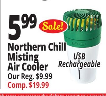 Ocean State Job Lot Northern chill rechargeable portable misting fan offer