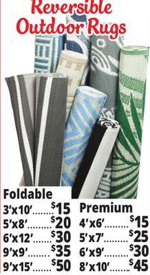 Ocean State Job Lot Reversible outdoor rugs offer