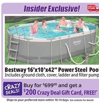 Ocean State Job Lot Bestway 16' above ground power steel oval pool set offer