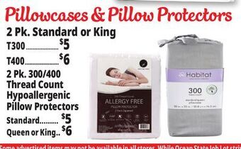 Ocean State Job Lot Pillowcases & pillow protectors offer