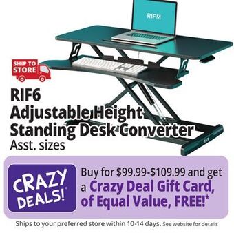 Ocean State Job Lot Rif6 adjustable height standing desk converter offer