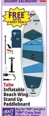 Ocean State Job Lot Tahe inflatable beach wing stand up paddleboard offer