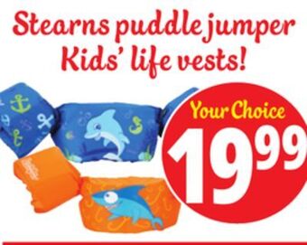 Ocean State Job Lot Stearns puddle jumper kids' life vests! offer