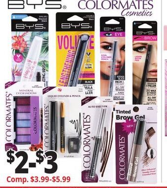 Ocean State Job Lot Bys® colormates cosmetics offer