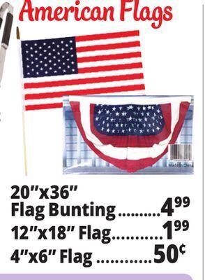 Ocean State Job Lot American flags offer