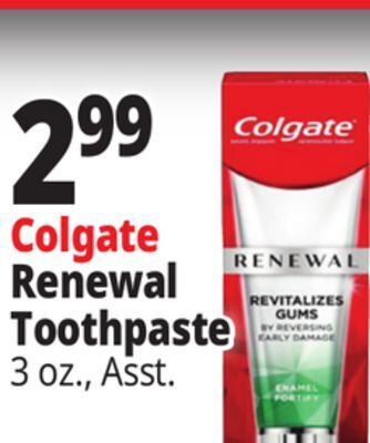 Ocean State Job Lot Colgate renewal toothpaste offer