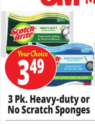 Ocean State Job Lot 3 pk. heavy-duty or no scratch sponges offer