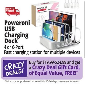 Ocean State Job Lot Poweroni usb charging dock offer