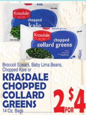 Bravo Supermarkets Krasdale chopped collard greens offer