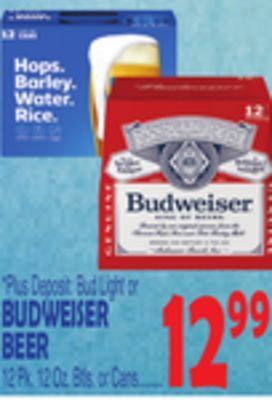 Bravo Supermarkets Budweiser beer offer