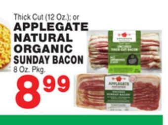 Bravo Supermarkets Applegate natural organic sunday bacon 8 oz. pkg offer