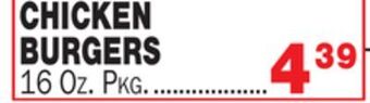 Bravo Supermarkets Chicken burgers offer