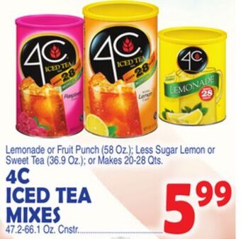 Bravo Supermarkets 4c iced tea mixes 47.2-66.1 oz. cnstr. offer