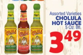 Bravo Supermarkets Cholula hot sauce offer