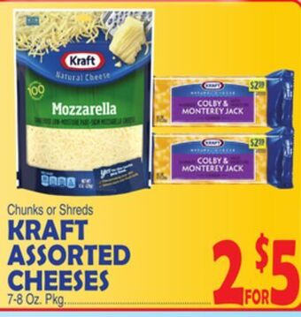 Bravo Supermarkets Kraft assorted cheeses offer