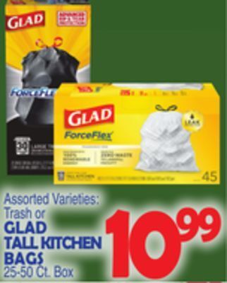Bravo Supermarkets Glad tall kitchen bags offer