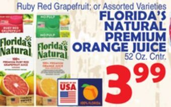 Bravo Supermarkets Florida's natural premium orange juice offer