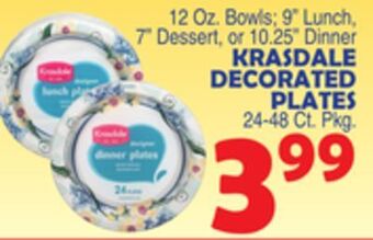 Bravo Supermarkets Krasdale decorated plates 24-48 ct. pkg. offer