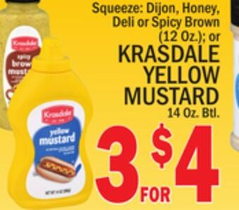 C Town Krasdale yellow mustard 14 oz. btl. offer