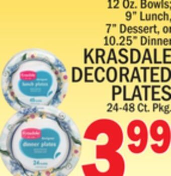 C Town Krasdale decorated plates 24-48 ct. pkg. offer