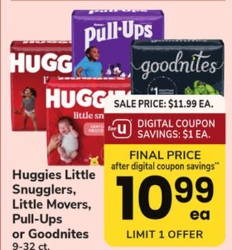 ACME Huggies little snugglers, little movers, pull-ups or goodnites offer